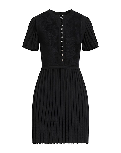 SANDRO Pleated dress Black 52% Viscose, 45% Polyamide, 3% Elastane