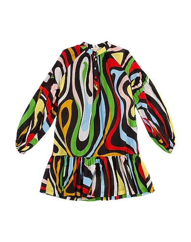 PUCCI Σεμιζιέ φόρεμα Μαύρο 100% Βαμβάκι