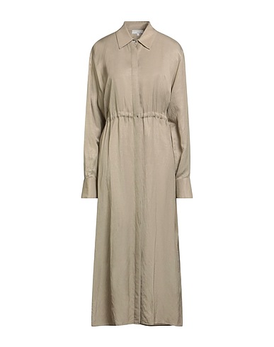 ANTONELLI Long dress Sage green 67% Viscose, 33% Linen