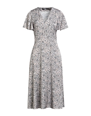 KARL LAGERFELD Midi dress Beige 96% Polyester, 4% Elastane