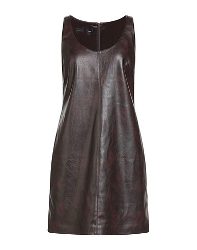 PINKO Short dress Dark brown 100% Polyester, Polyurethane