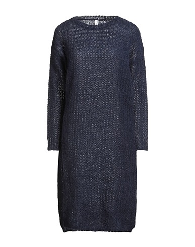 TENSIONE IN Midi dress Navy 28% Alpaca wool, 28% Mohair wool, 24% Wool, 20% Polyamide