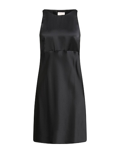 SEMICOUTURE 미니 원피스 블랙 80% 울, 20% 폴리아미드, 아세테이트, 비스코스, 엘라스테인