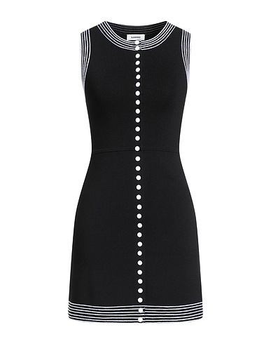SANDRO Shirt dress Black 53% Viscose, 45% Polyamide, 2% Elastane