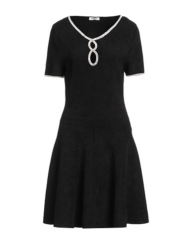SANDRO Short dress Black 51% Viscose, 48% Polyamide, 1% Elastane