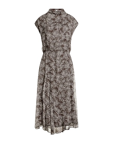 BRUNELLO CUCINELLI Midi dress Taupe 100% Silk