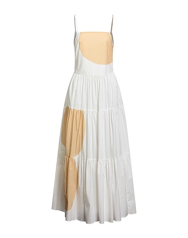 LIVIANA CONTI Long dress White 95% Cotton, 5% Elastane