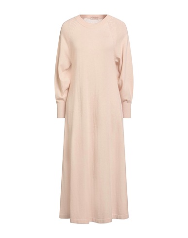 PUROTATTO Midi dress Beige 70% Wool, 30% Cashmere