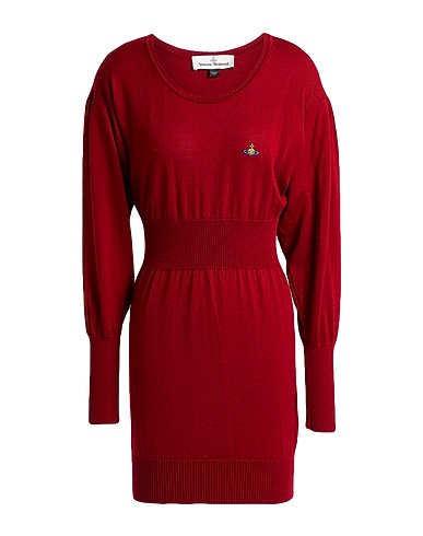 VIVIENNE WESTWOOD Sheath dress Burgundy 100% Virgin Wool