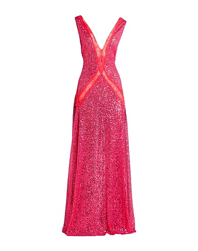 ELISABETTA FRANCHI Long dress RED CARPET Fuchsia 90% Polyester, 10% Elastane, Polyamide