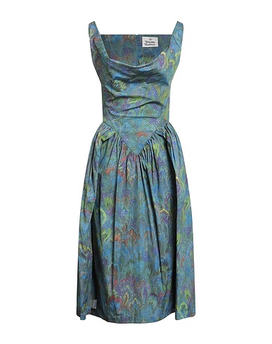 VIVIENNE WESTWOOD Midi dress Slate blue 100% Cotton