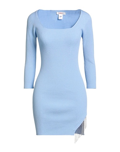 KONTATTO Sheath dress Sky blue 69% Viscose, 29% Acrylic, 2% Elastane