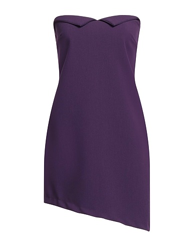 TENSIONE IN Short dress Dark purple 83% Polyester, 13% Viscose, 4% Elastane