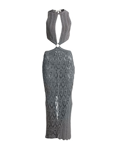 CIRCUS HOTEL Long dress Grey 75% Cotton, 25% Polyamide