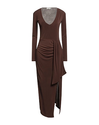 HAVEONE Elegant dress Brown 95% Polyester, 5% Elastic fibres