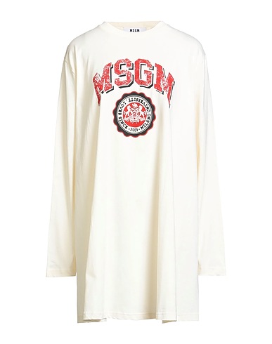 MSGM Short dress Ivory 100% Cotton