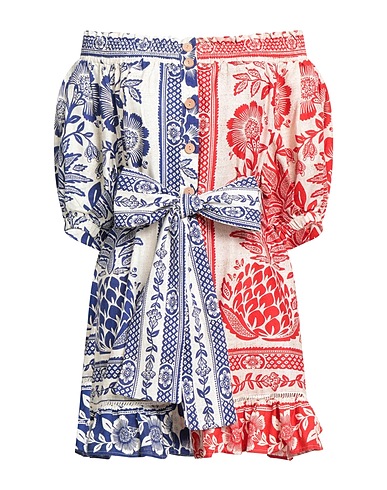 FARM RIO Short dress Ivory 55% Linen, 45% Viscose