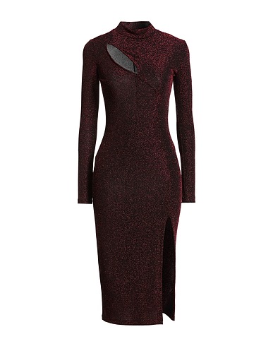 JUST CAVALLI Elegant dress Burgundy 85% Polyester, 10% Metallic Polyester, 5% Elastane