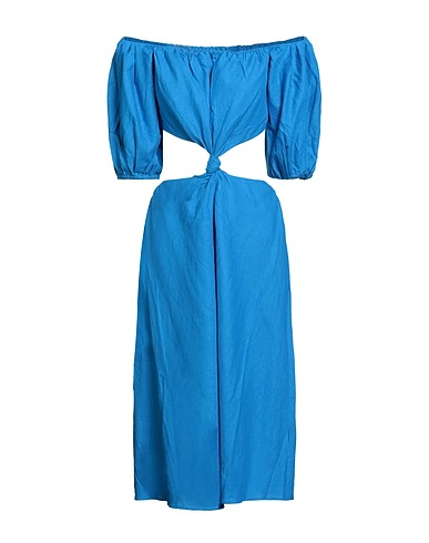 FARM RIO Midi dress Blue 55% Linen, 45% Viscose