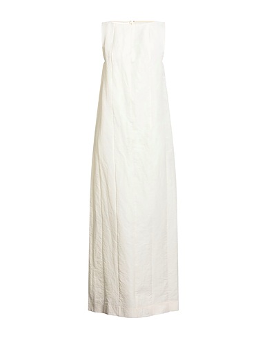 KHAITE Long dress Cream 53% Silk, 47% Cotton
