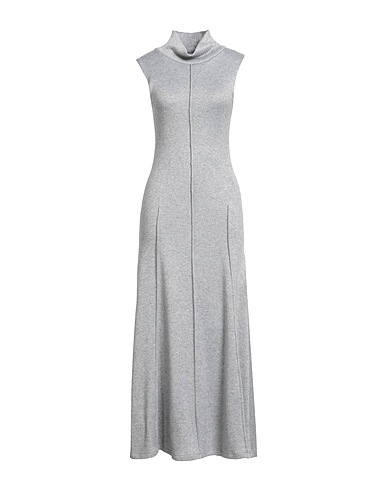 TENSIONE IN Long dress Light grey 44% Polyester, 41% Viscose, 15% Polyamide