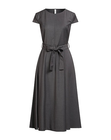 TENSIONE IN Midi dress Charcoal 64% Viscose, 33% Polyester, 3% Elastane