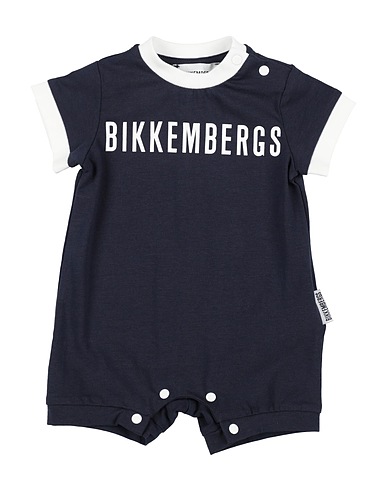 BIKKEMBERGS Baby jumpsuit  Midnight blue 95% Cotton, 5% Elastane