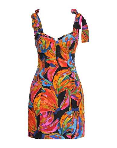 FARM RIO Short dress Orange 55% Linen, 45% Viscose