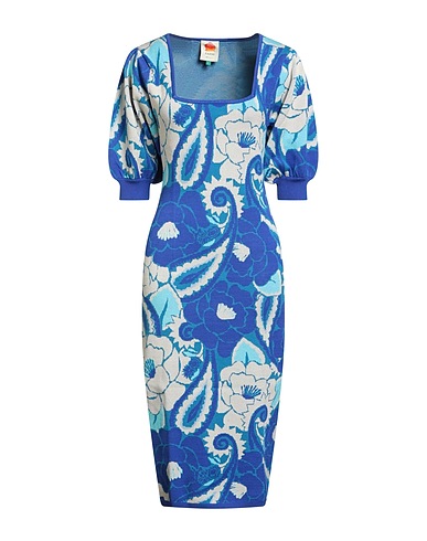 FARM RIO Midi dress Blue 68% Viscose, 32% Polyester