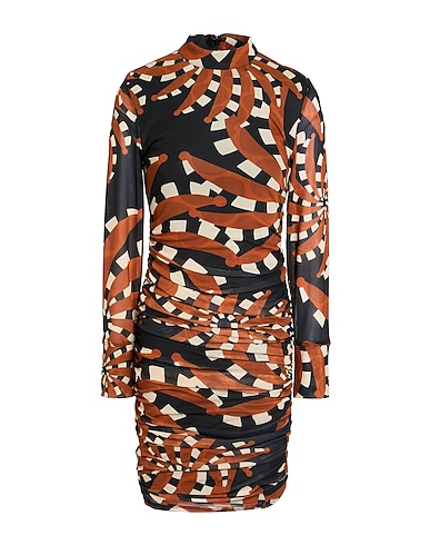 FARM RIO Midi-Kleid Braun 93% Polyester, 7% Elastan