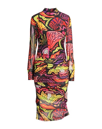 FARM RIO Midi dress Lime green 93% Polyester, 7% Elastane