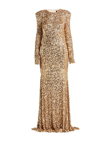 ELISABETTA FRANCHI 롱 원피스 샌드 97% 폴리에스테르, 3% 엘라스테인