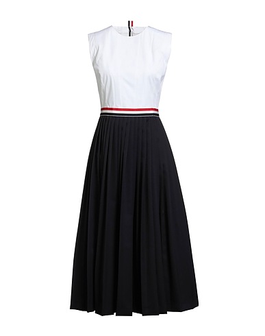 THOM BROWNE Midi dress Midnight blue 100% Wool, Cotton