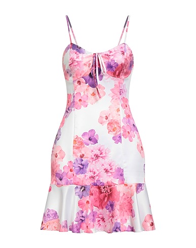 GAëLLE Paris Short dress White 100% Polyester, Elastane