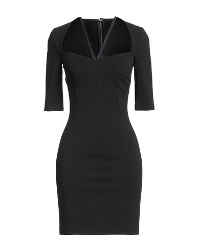 DOLCE&GABBANA Elegantes Kleid Schwarz 75% Viskose, 17% Polyamid, 8% Elastan