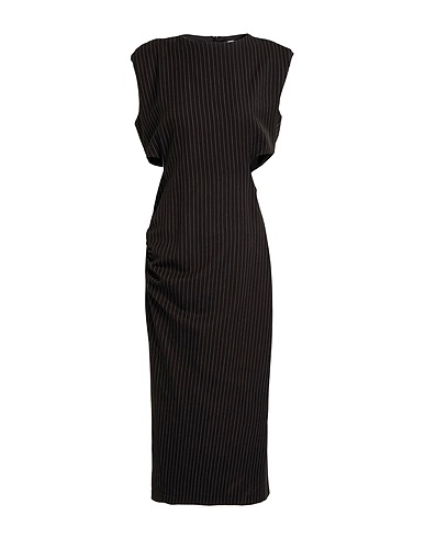 TENSIONE IN Midi dress Black 77% Polyester, 17% Viscose, 6% Elastane