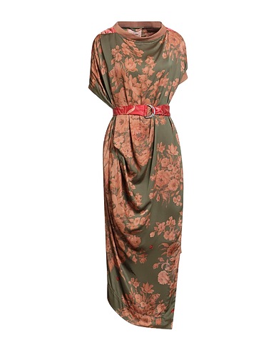 VIVIENNE WESTWOOD Midi dress Military green 100% Viscose, Polyester