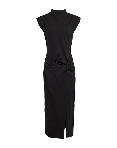 TENSIONE IN Midi dress Black 65% Viscose, 32% Nylon, 3% Elastane