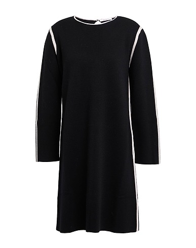KANGRA Short dress Black 100% Merino Wool
