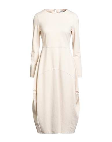 SANDRO FERRONE Midi dress Cream 65% Viscose, 30% Nylon, 5% Elastane
