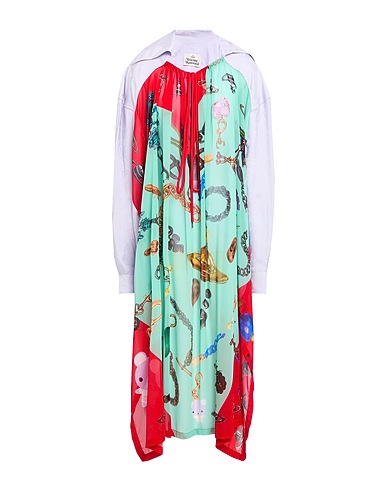 VIVIENNE WESTWOOD Midi dress Turquoise 100% Viscose, Polyester