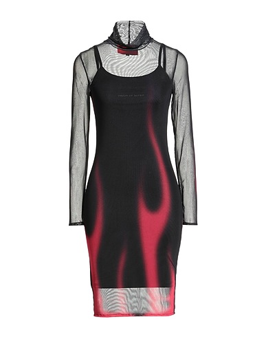 VISION OF SUPER Sheath dress Black 95% Polyester, 5% Elastane, Cotton