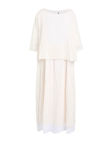 CORINNA CAON Midi dress Off white 100% Cotton