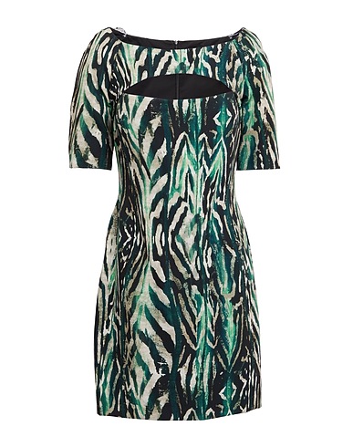 JUST CAVALLI Sheath dress Dark green 91% Polyester, 9% Elastane