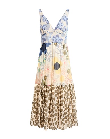 ALESSIA SANTI Платье миди Слоновая кость 100% Хлопок