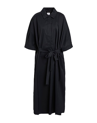 MARINA RINALDI Long dress Black 66% Cotton, 34% Elastomultiester
