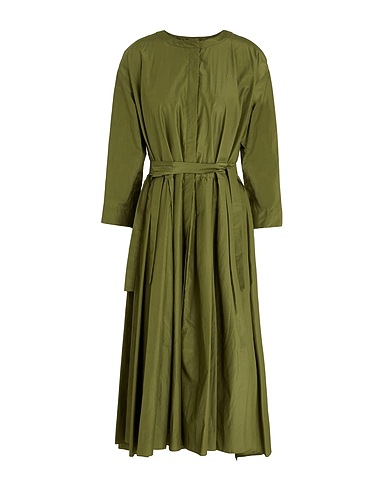 'S MAX MARA Midi dress Green 55% Cotton, 45% Silk