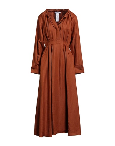 MAX MARA Long dress Rust 60% Linen, 40% Silk