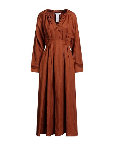 MAX MARA Long dress Brown 60% Linen, 40% Silk