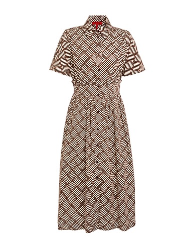 MAX&Co. Midi dress Brown 100% Cotton